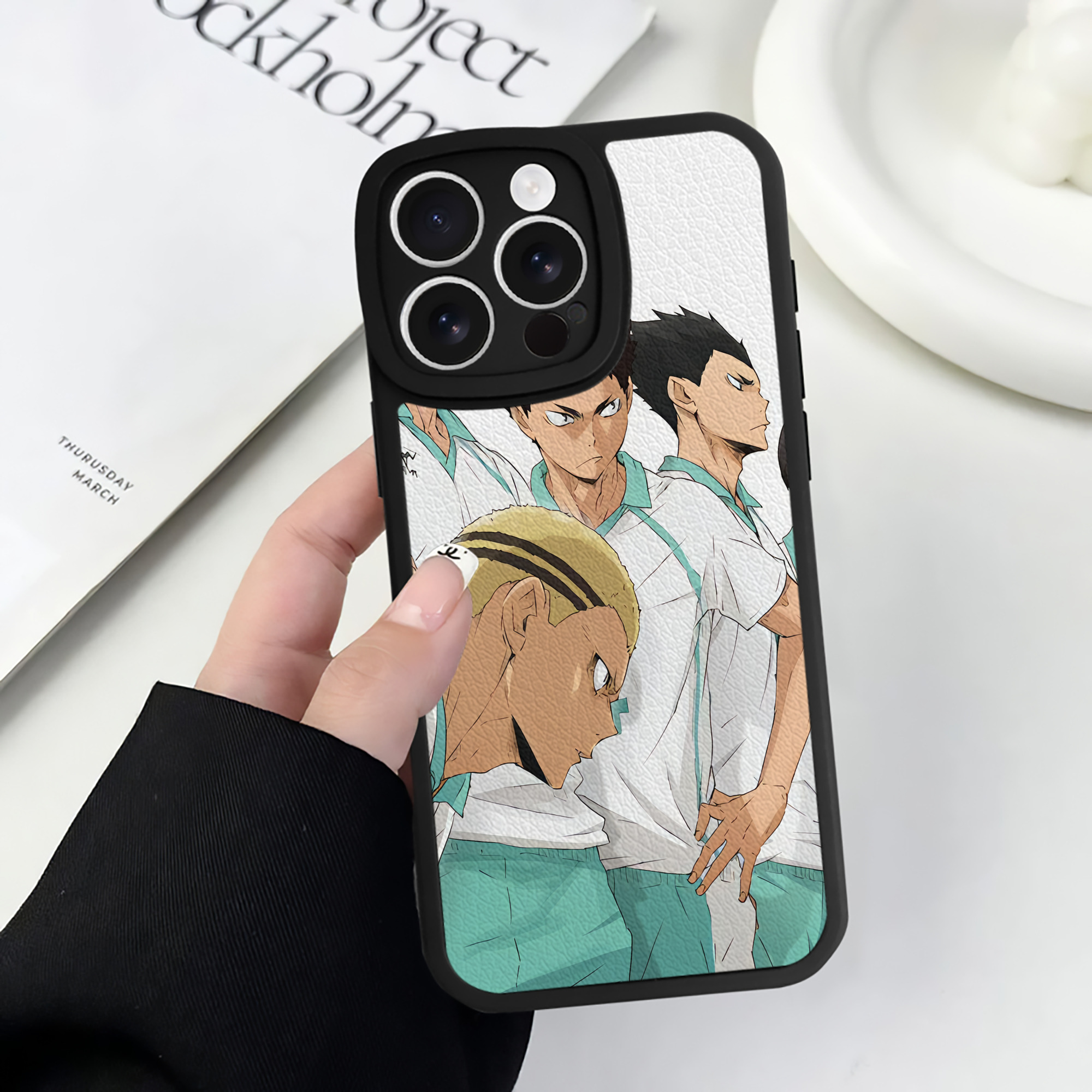 （画像用） ハイキュー!! Haikyu!! 【iPhone 16シリーズ対応】シリコンスマホケース（レザー調） 材質：シリコン